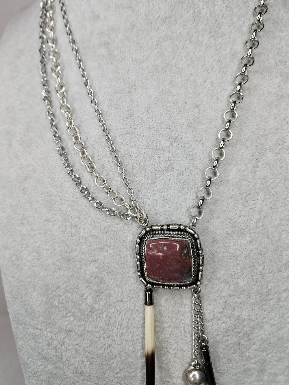 Untamed Relics Bloodstone Talisman No. 02 OOAK Quill Necklace